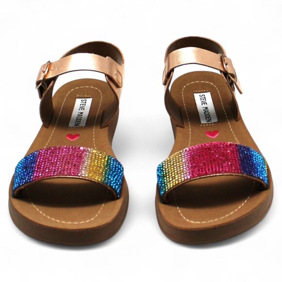 Steve Madden Girls Jprobler Metallic Strap Sandals - Picture 2 of 8